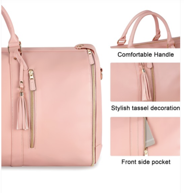 Pink 2 In 1 Convertible Travel Duffel Bag - Image 3